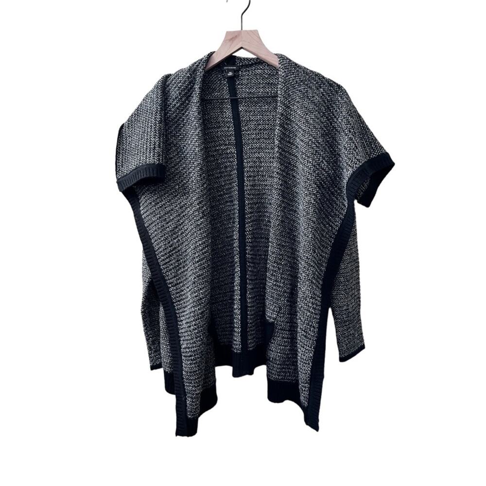 Ann Taylor Gray and Black Drapey Open Wool Blend Cardigan Size XS